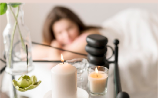 blured woman on the massage table